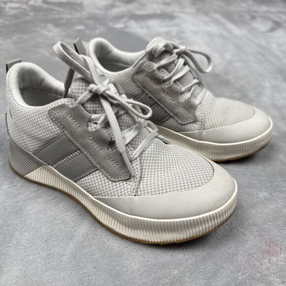 Sorel Women’s Size 6 Kinetic Impact Lace Sneakers | Light Gray Mesh Suede Casual - Picture 1 of 11